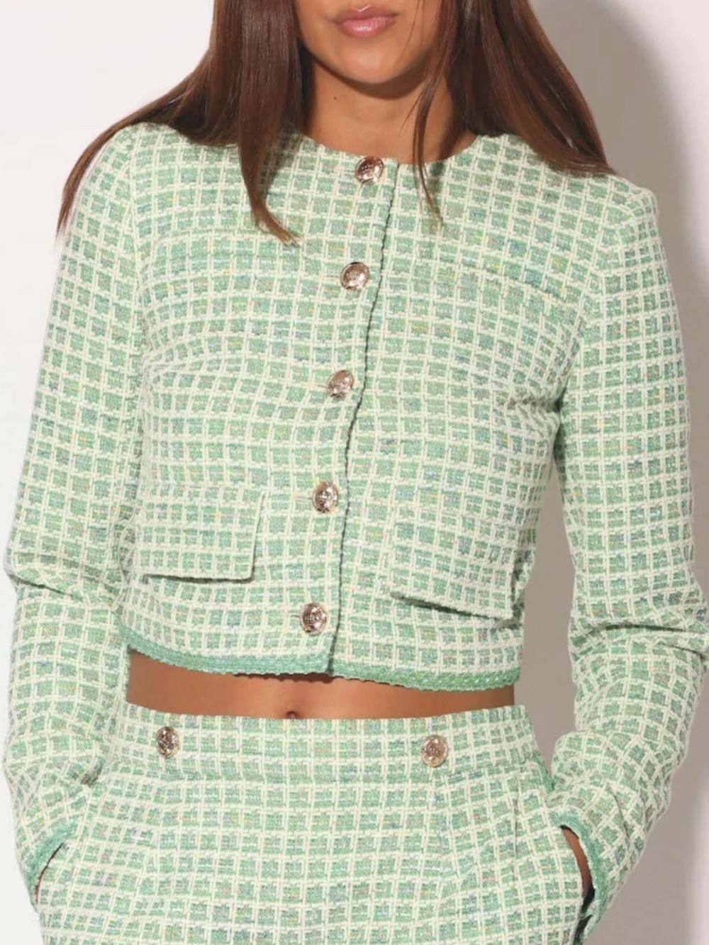 Walter Baker Harmony Jacket, Valley Green Tweed $298 NWT